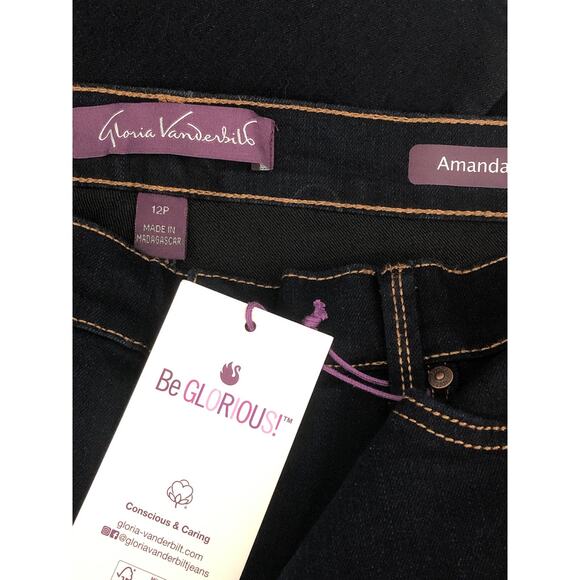 Gloria Vanderbilt Slimming Jeans Women's Size 12P Average Amanda Original NEW - Picture 6 of 8